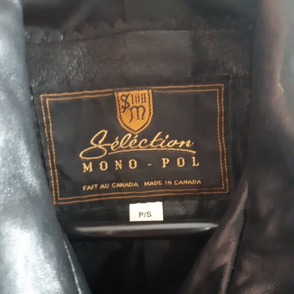 Jacket Leather Cuir Made In Canada Sélection Mono-Pol Small Women Rare Vintage - Picture 3 of 16